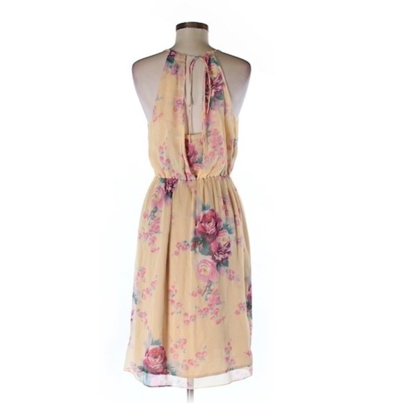Anthropologie Meadow Rue SILK Yellow Floral Dress - Picture 4 of 6